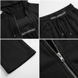 Conjunto de Yoga de 2 Piezas North Approach, Cierre Frontal Completo, Color Negro Sólido, Absorbe el Sudor, Ropa Deportiva para Mujer - Product Image 4