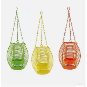 Wire Mesh Hanging Lantern Iron Wire Hanging Votive <b>Tea</b> <b>Light</b> <b>Holder</b> Wire and Glass Hanging Votive Candle <b>Holder</b> - Product Image 1