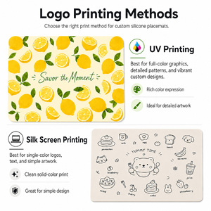 <b>Silicone</b> Table <b>Mat</b> with Personalized Brand Logo Food Grade Non Slip Waterproof Washable Placemat For Dining Table - Product Image 4