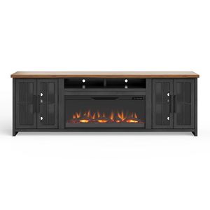 Bridgevine Home Essex 97 pollici Console per TV caminetto con montaggio minimo Whiskey nero finitura per TV fino a 100 pollici - Product Image 3