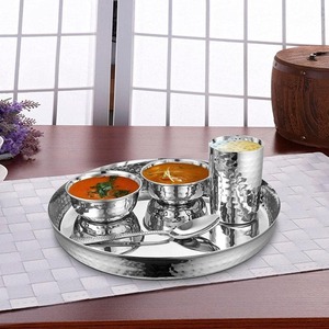 Ensemble de thali en acier inoxydable Kansa poli, écologique et de qualité supérieure, vaisselle traditionnelle pour la maison, les restaurants, les mariages et les fêtes - Product Image 4