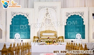 Stylish Black&White Jharokha-Style Wedding <b>Frames</b> Intricate Lattice Work Wood <b>Backdrop</b> Panels Detachable Durable Luxury Moroccan - Product Image 5