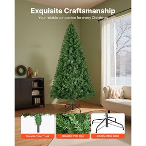 Albero di Natale Artificiale da 180 cm con 1250 Punte di Rami, Base in Metallo Robusta, Decorazioni per Casa e Feste # # # #   Dimensioni Personalizzabili - Product Image 4