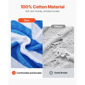 Paquete de 4 Toallas de Playa Extra Grandes 100% Algodón, 30 x 60 Pulgadas, Rayas Cabana, Toalla de Piscina Grande, Secado Rápido, Suave y Gruesa - Product Image 3