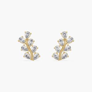 Pendientes de Diamante Cultivado en Laboratorio Marquise, Oro de 14K, 0.25ct, Forma de Hoja, Estilo Art Deco, Certificados por IGI, para Bodas, Fiestas y Uso Diario - Product Image 4