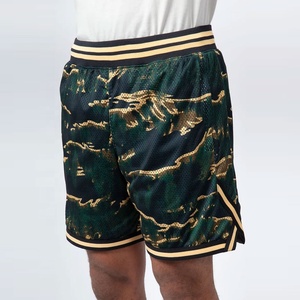 Pantalones Cortos de Baloncesto de Malla Tejida para Hombre, Transpirables, de Secado Rápido, con Cierre de Cordón, Cintura Elástica, Ropa Deportiva para Entrenamiento - Product Image 3