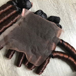 For Ombre Brown Vietnamese <b>Remy</b> <b>Hair</b> <b>Extensions</b> Raw Human <b>Hair</b> for Black Women Wigs - Product Image 6