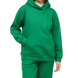 Conjunto Deportivo de Sudadera con Capucha y Pantalones Jogger de Color Sólido para Mujer, en Algodón, Informal, con Logotipo Personalizado, Venta al Por Mayor - Product Image 4