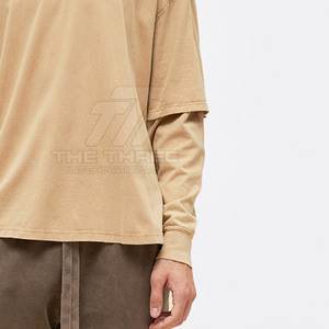 Nouveau design, t-shirts à manches longues pour hommes, double couche, en coton, vente en gros de t-shirts à double couche pour hommes - Product Image 6