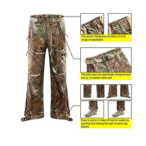 Waterproof Breathable Outdoor Hunting <b>Pants</b> for Men Camouflage with Adjustable Waist Fit - Product Image 4