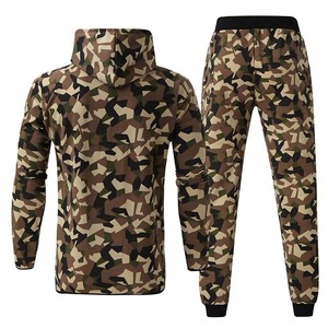 Ensemble de survêtement camouflage personnalisé pour homme, coupe ajustée, sweat à capuche et pantalon de jogging, vêtements de sport, fabricant et fournisseur OEM d'articles de sport - Product Image 6