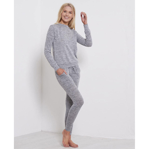 Conjunto de Sudadera Gris con Cuello en V y Manga Larga para Mujer, Pantalones Deportivos Largos de Color Sólido, Chándal Informal Ajustado con Cintura Elástica - Product Image 6