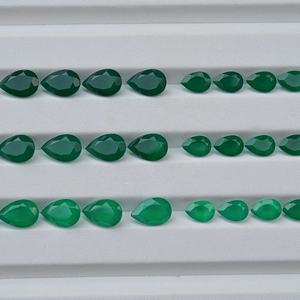 Piedras Preciosas Sueltas de Ónice Verde Natural, Corte Pera, de 3x4mm a 13x18mm, Productos al por Mayor, Listas para Enviar, Surtidas, para Joyería de Plata - Product Image 4