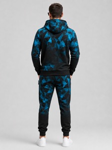 Oferta Caliente al por Mayor: Chándal de Hombre con Capucha, Estampado Personalizado, 100% Algodón, Bicolor, Cómodo, Estilo Urbano, Alta Calidad, 2 Piezas - Product Image 2