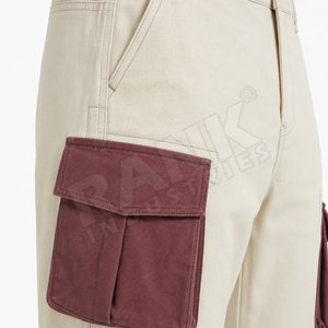 Pantalon Cargo Homme 100% Coton de Qualité Supérieure, Coupe Droite, Grande Taille, Imperméable, Lavé, Fabriqué au Pakistan - Product Image 6