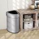 Smart 60L Stainless Steel Trash <b>Bin</b> with <b>Lid</b> Anti-Slip Bottom Corner Design - Product Image 3