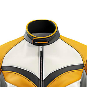 Men's Custom Logo Casual Leather <b>Jacket</b> with Stand Collar and Zipper Front Waterproof Breathable Winter <b>Sheepskin</b> - Product Image 4