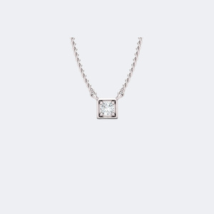 0.10CTW Round Brilliant <b>Frame</b>-Set Diamond Solitaire Necklace - Product Image 2