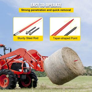 Asta per balle di fieno da 49 pollici, capacità 3000 libbre, attacco per macchine edili con dado e manicotto - Product Image 6