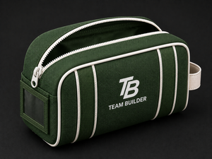 Team <b>Builder</b> Green Polyester Canvas Toiletry Bag Rectangle Portable Storage Pouch for Bathroom Use Washable Durable 21x14x8cm - Product Image 3