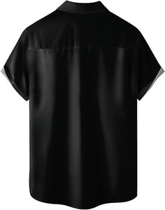 เสื้อยืดฮาวายผู้ชาย ผ้าทนทาน ซักง่าย ระบายอากาศได้ดี สวมใส่สบาย ไม่ยับ เป็นมิตรกับสิ่งแวดล้อม เหมาะสำหรับใส่ลำลอง คอตั้ง - Product Image 2
