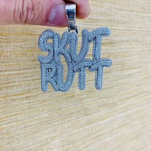 Pendentif Breloque Hip Hop Personnalisé, Bijou de Luxe en Argent 925, Lettre Initiale Nom en Moissanite VVS Sertie, Test Diamant Approuvé - Product Image 5
