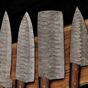 Handmade Damascus Steel Blade Wood Handle Kitchen <b>Set</b> Outdoor <b>Knife</b> - Product Image 4