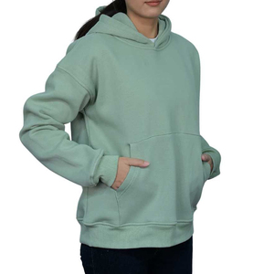 Sudadera con Capucha Premium para Mujer, Mezcla de Algodón, Felpa Técnica, Color Verde Manzana, Cálida y Personalizable para Invierno - Product Image 5