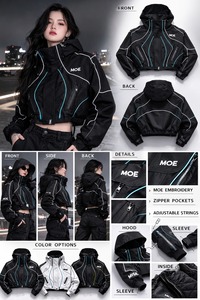 Veste de pluie élégante pour homme avec logo personnalisé, en polyester, imperméable, avec bande réfléchissante, pour l'hiver. - Product Image 3