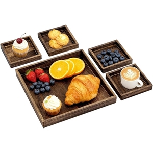 Bandeja de Servir de Madera, Plato para Comida con Asas Laterales para Té, Café, Desayuno y Uso en Hoteles y Restaurantes, Rectangular Grande - Product Image 3