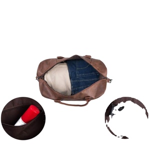 21 Inch Vintage <b>Leather</b> Duffel Travel Gym Sports Overnight <b>Weekend</b> Duffle <b>Bags</b> for <b>Men</b> and Women - Product Image 5