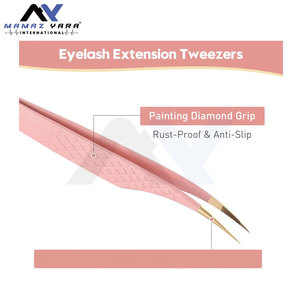Pince à cils Dolphin professionnelle à pointe en fibre courbée pour isolation des cils, avec poignée diamantée, options de couleurs personnalisées - Product Image 4