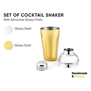 Elegante Coctelera de Acero Inoxidable de Tres Piezas, Herramienta Profesional para Mezclar Bebidas de Primera Calidad - Product Image 4