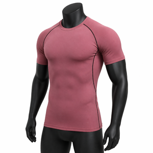 2026 Premium <b>Compression</b> <b>Shirt</b> Eco Friendly <b>Mens</b> Gym Fitness Spandex/Nylon Short Sleeve UPF50+ Quick Dry Breathable Training - Product Image 3