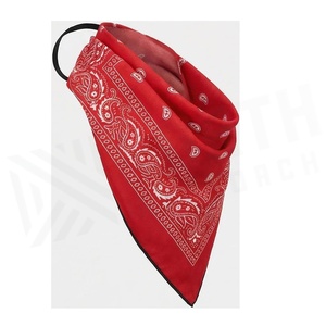 <b>Red</b> Square Bandana With White Paisley Print Polyester Multi-Functional Fashion Accessory Unisex All Seasons Casual Style - Product Image 3