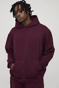 เสื้อฮู้ดโอเวอร์ไซส์แบบหลวม สไตล์ลำลอง ผ้าฟลีซหนานุ่มสำหรับฤดูหนาว ปักเลื่อม ตกแต่งด้วยการเย็บตะเข็บตัดกัน พิมพ์ลายด้านหน้า รับผลิตแบบ ODM - Product Image 5