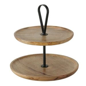 Support à cupcakes en bois naturel fait main, support à gâteau rustique de qualité supérieure pour mariages, fêtes, événements et utilisation en boulangerie - Product Image 1