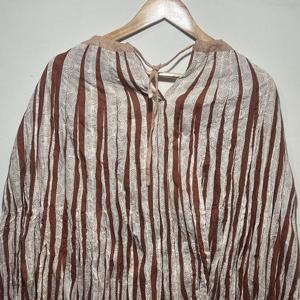 กระโปรงผ้าฝ้ายสีน้ำตาล 100% สำหรับผู้หญิง ลายพิมพ์ดอกไม้แบบแฮนด์บล็อก สวมใส่สบาย เหมาะสำหรับฤดูร้อน สไตล์ลำลองแต่ดูหรูหรา - Product Image 2