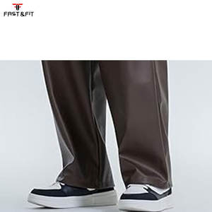 Pantalon en cuir décontracté pour homme, coupe slim, mode, élastique, pour moto, randonnée, imperméable, séchage rapide, respirant - Product Image 4