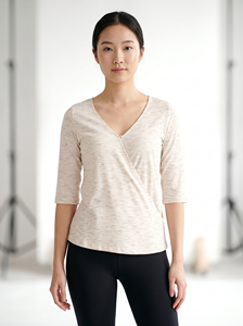 Haut d'allaitement Bmama à manches 3/4 avec boutons sur le devant, chemise de grossesse décontractée, vêtements d'allaitement, vente en gros OEM - Product Image 3