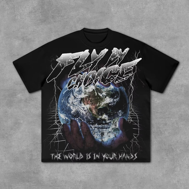 Custom Men's Summer Front Heavyweight Y2k Graphic Print 100% Cotton Breathable Short Sleeve T-Shirts High Street Vintage Loose