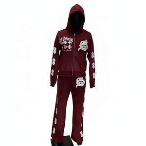 Survêtements de jogging surdimensionnés pour hommes, personnalisés avec des logos brodés en appliqué, écologiques, en molleton 100% coton 400 g/m² - Product Image 1