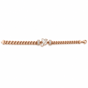 18kt Gold Heart Link Chain <b>Bracelet</b> with Cubic Zirconia Accent High Polish <b>Cute</b> Fashion Jewelry for Women Daily Wear Gift Party - Product Image 5