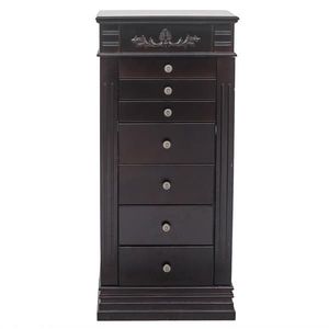 16 collane ganci per 2 porte a battente laterali specchio incluso organizzatore di gioielli con 8 cassetti - Product Image 2
