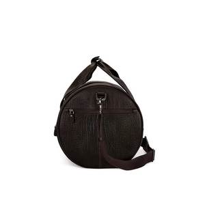 Sac de sport unisexe en toile, grande capacité, fermeture éclair durable, sac de voyage marron - Product Image 1