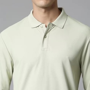 Camisetas deportivas de manga larga de material duradero para tenis y golf, polo que absorbe el sudor y antiencogimiento, camisetas tipo polo para hombre. - Product Image 3