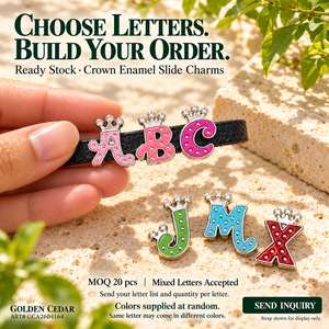 Breloques coulissantes en alliage émaillé de 8 mm avec lettres de l'alphabet A-Z pour colliers et sangles d'animaux de compagnie – Vente en gros - Product Image 6