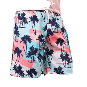 Pantalones cortos de cintura con cordón y estampado tropical para hombre, pantalones cortos informales con estampado de vacaciones Vibes Beach - Product Image 6