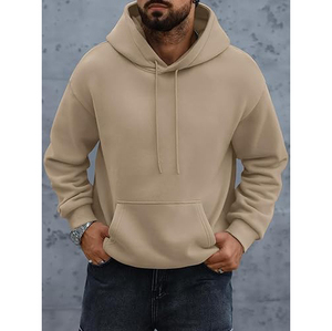 Sweat-shirts à capuche surdimensionnés pour hommes, couleur unie, coton, décontractés, coupe classique, pour l'automne, best-sellers, services OEM - Product Image 2