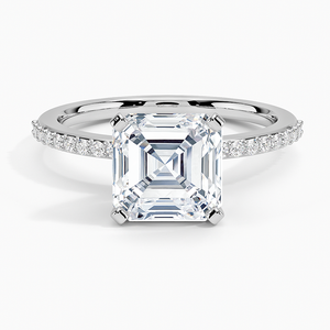 BOJ <b>Ring</b> 046 Asscher Cut 925 <b>Silver</b> Delicate Shared Prong & Rhodium Plated Wedding 2ct D Color VVS1 Moissanite GRA Certified - Product Image 1
